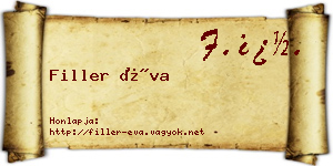 Filler Éva névjegykártya
